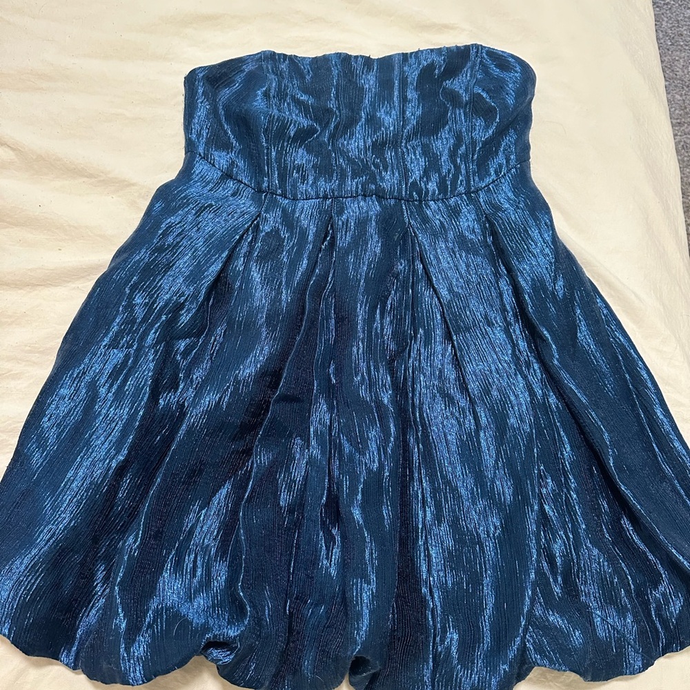 FP Strapless Blue Bubble Dress